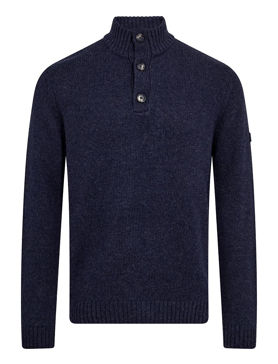 Bruun & Stengade - BS Socotra Regular Fit Knitwear - half zip-tröjor - navy - 1