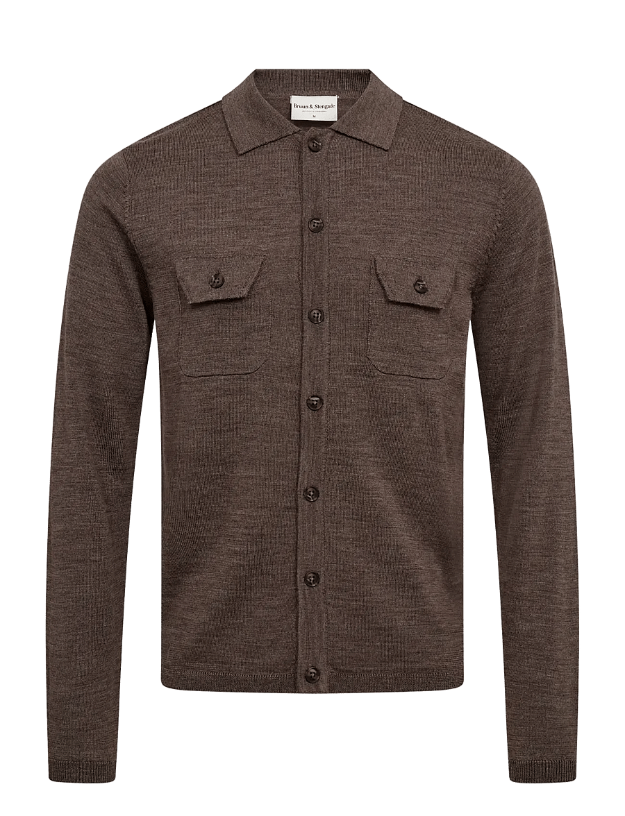 Bruun & Stengade - BS Zaouma Regular Fit Knitwear - kardiganid - dark brown - 1