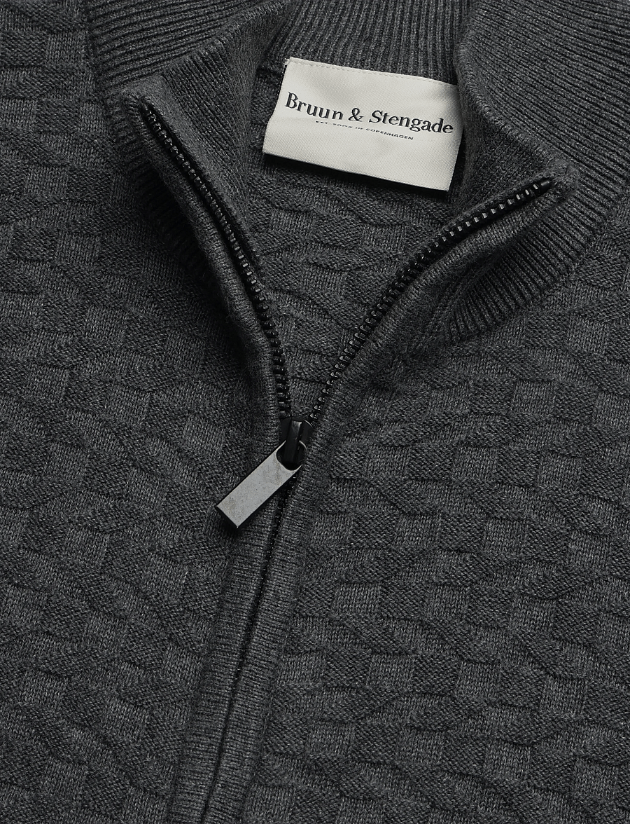 Bruun & Stengade - BS Mastor Regular Fit Knitwear - kardiganid - grey - 5
