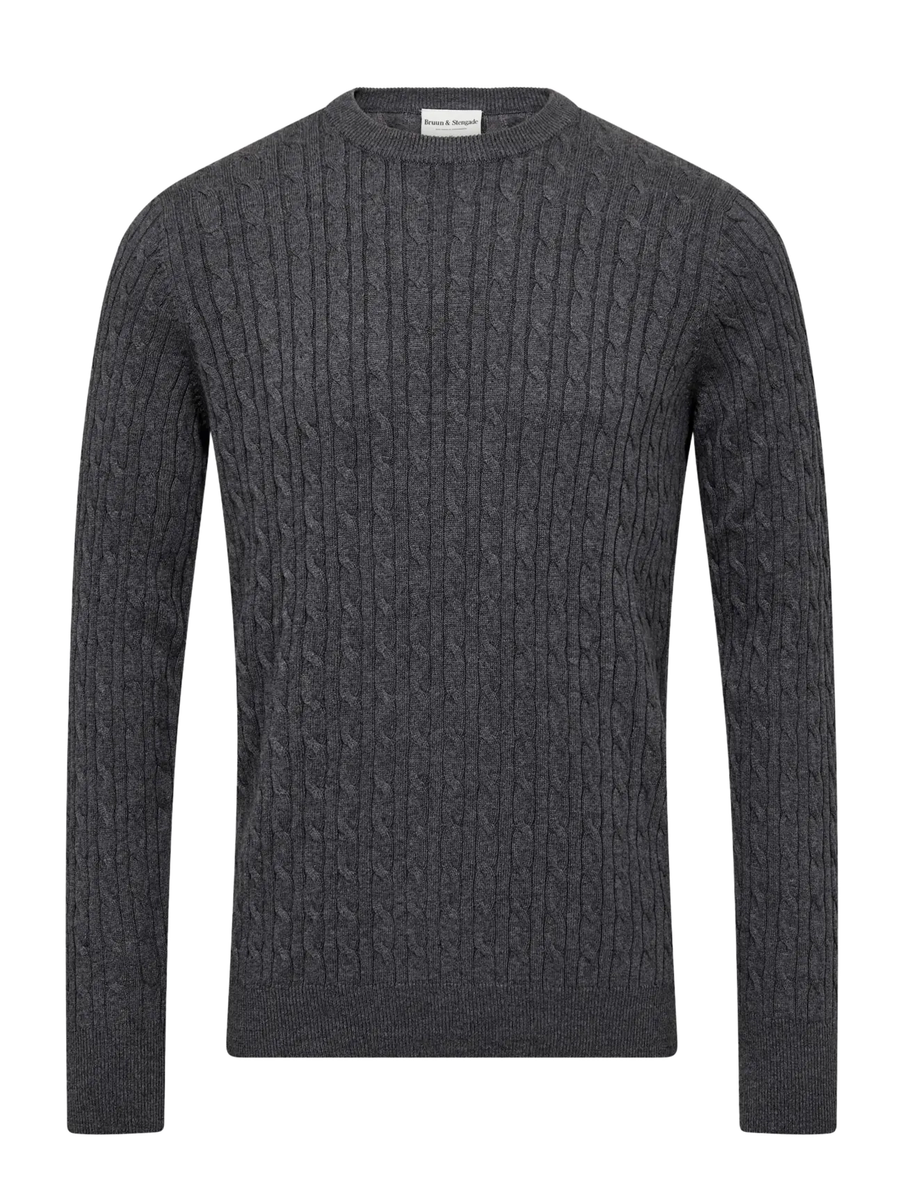 Bruun & Stengade BS Guizchou Regular Fit Knitwear - Rundhals - GREY / grey