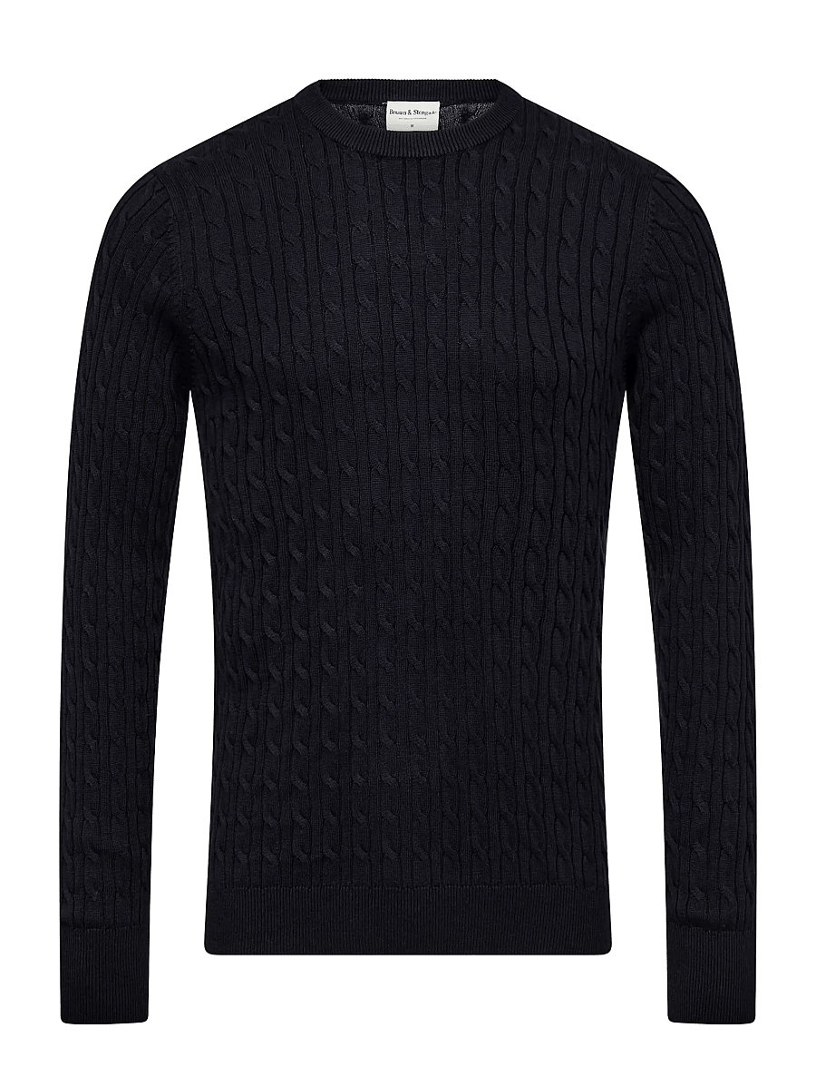 Bruun & Stengade - BS Guizchou Regular Fit Knitwear - rundhalsad - navy - 0
