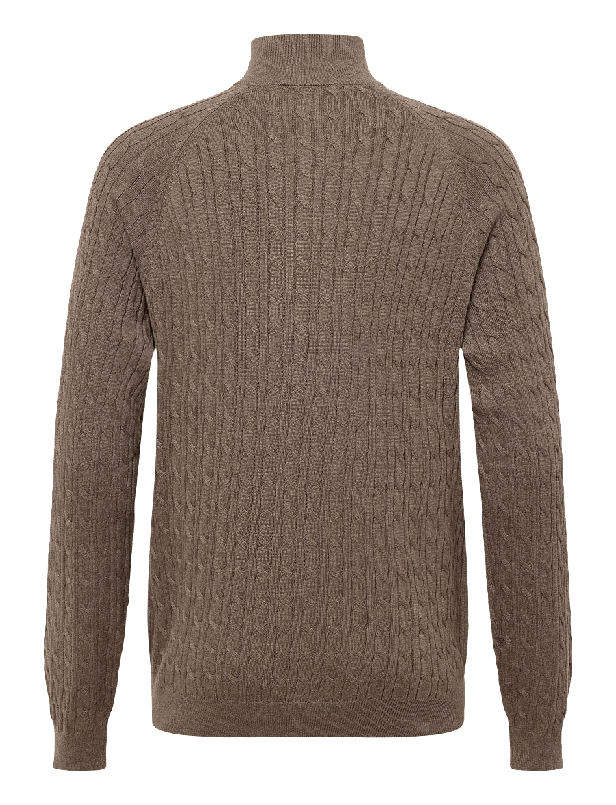 Bruun & Stengade - BS Simbel Regular Fit Knitwear - pullover mit halbem reißverschluss - brown - 2
