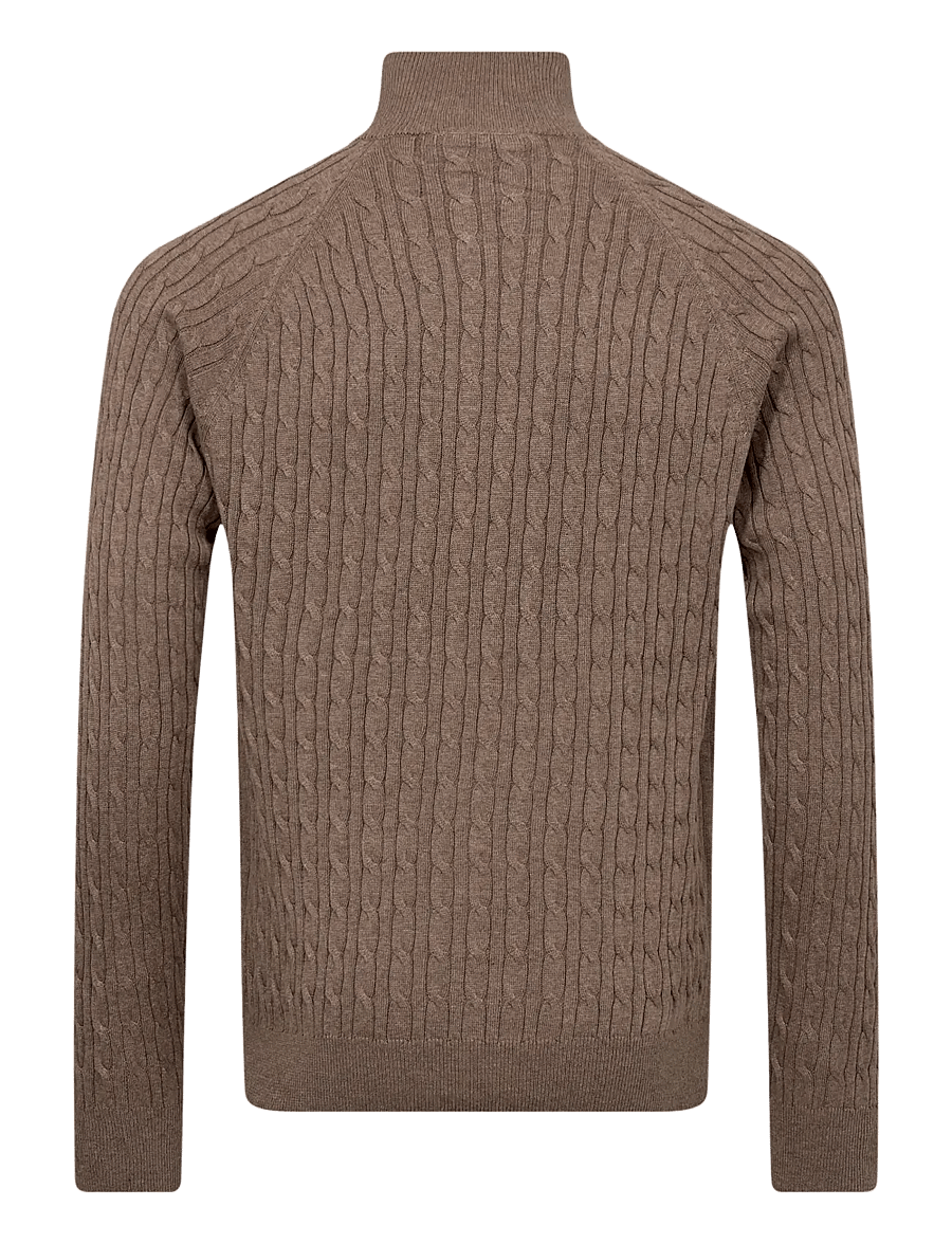Bruun & Stengade - BS Simbel Regular Fit Knitwear - halfzip strik - brown - 1