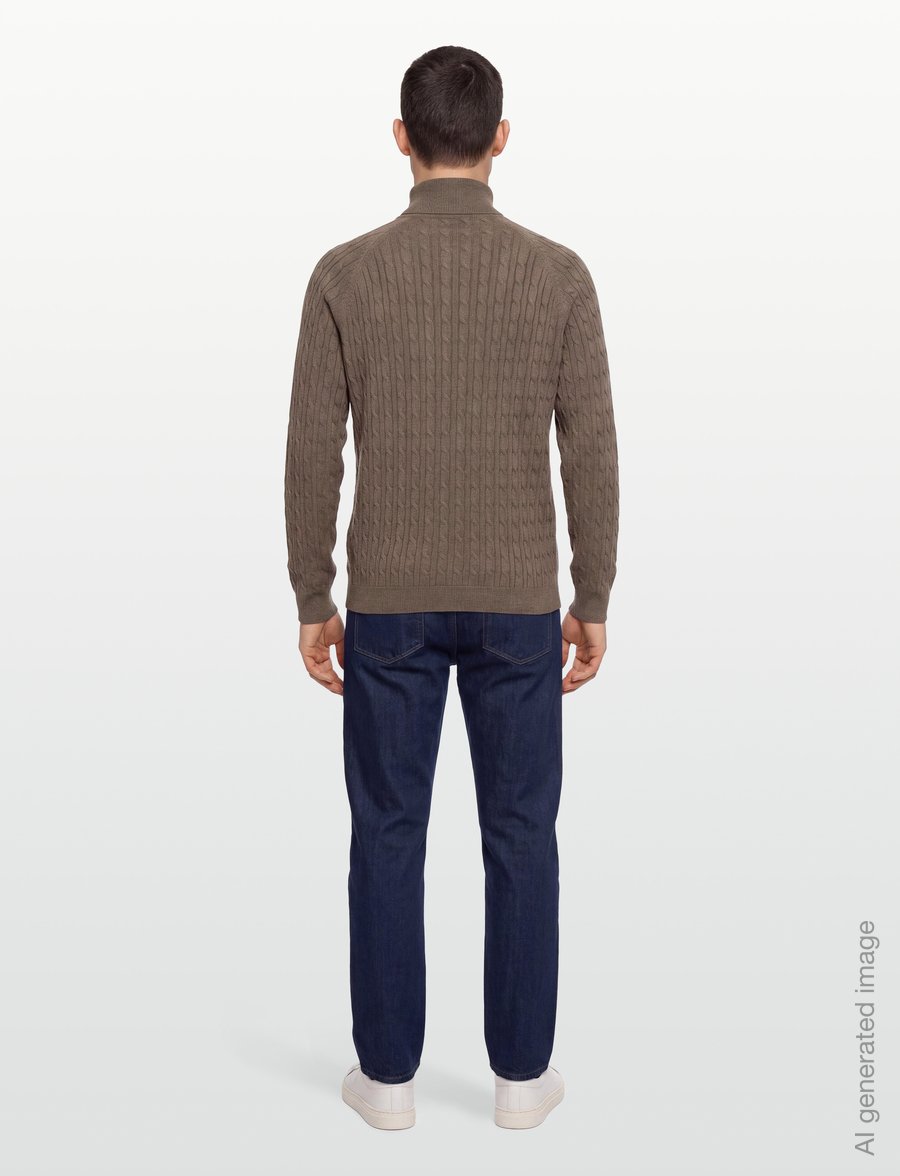 Bruun & Stengade - BS Simbel Regular Fit Knitwear - pullover mit halbem reißverschluss - brown - 4