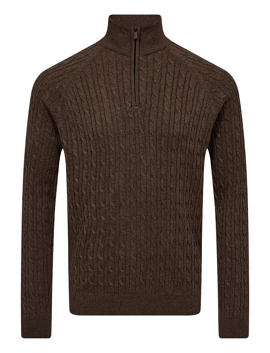 Bruun & Stengade - BS Simbel Regular Fit Knitwear - halfzip strik - forest - 0
