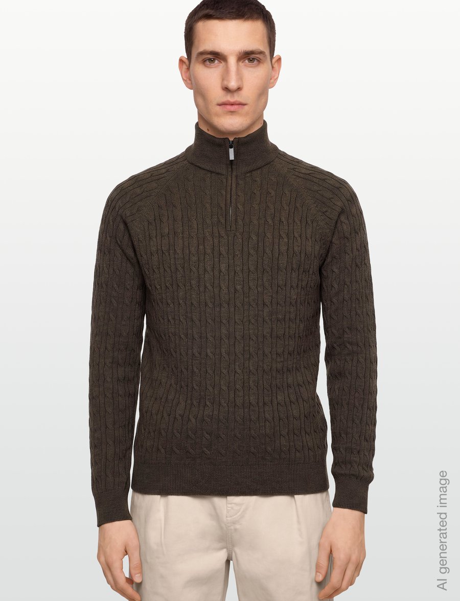 Bruun & Stengade - BS Simbel Regular Fit Knitwear - half zip-tröjor - forest - 3