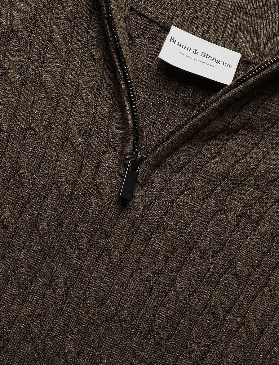 Bruun & Stengade - BS Simbel Regular Fit Knitwear - half zip-tröjor - forest - 5