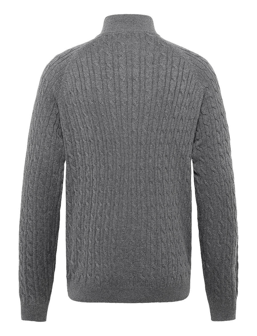 Bruun & Stengade - BS Simbel Regular Fit Knitwear - pullover mit halbem reißverschluss - grey - 2