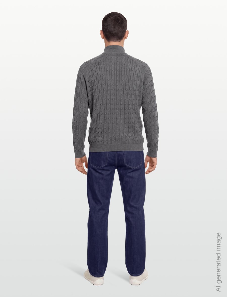 Bruun & Stengade - BS Simbel Regular Fit Knitwear - pullover mit halbem reißverschluss - grey - 4