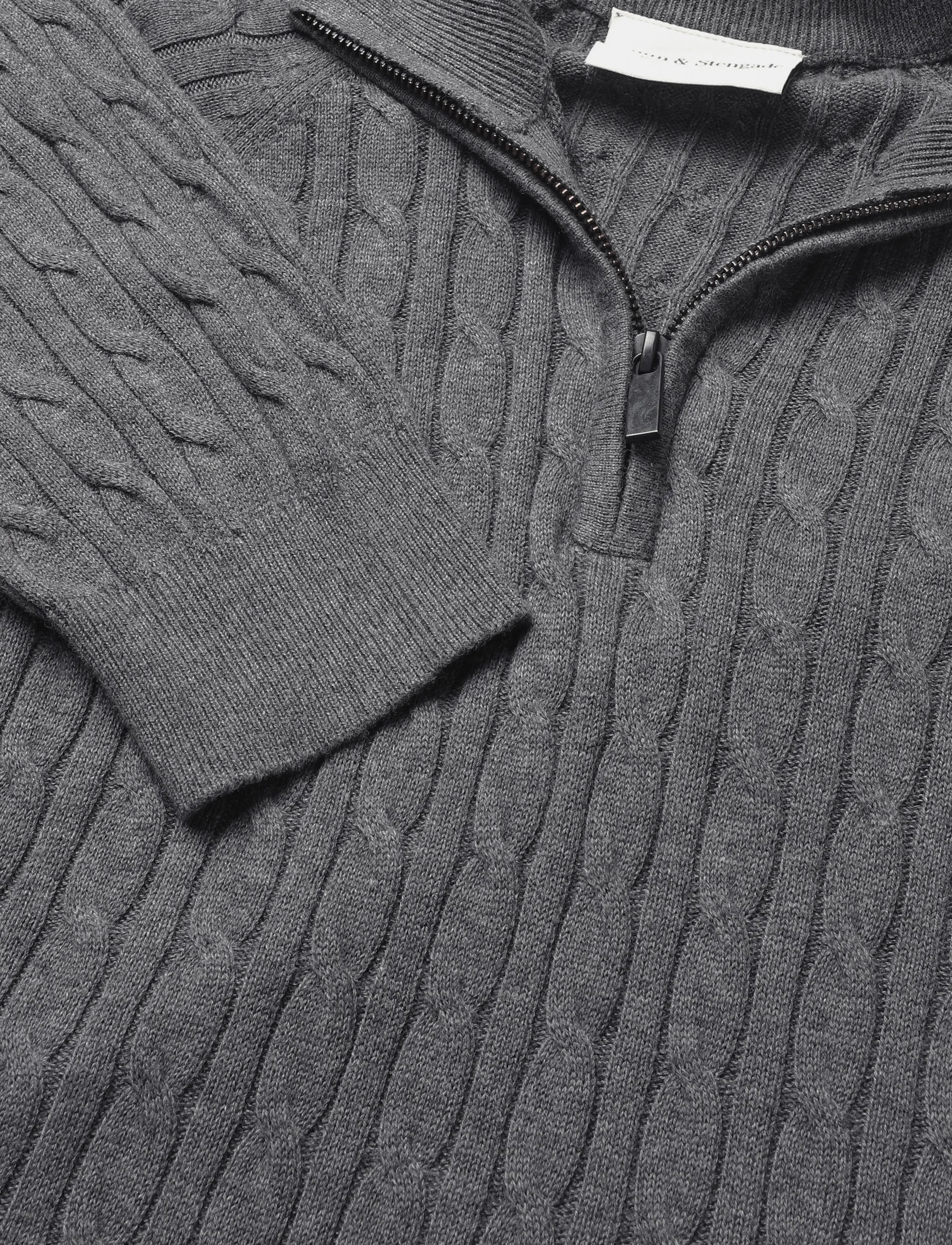 Bruun & Stengade - BS Simbel Regular Fit Knitwear - pullover mit halbem reißverschluss - grey - 5