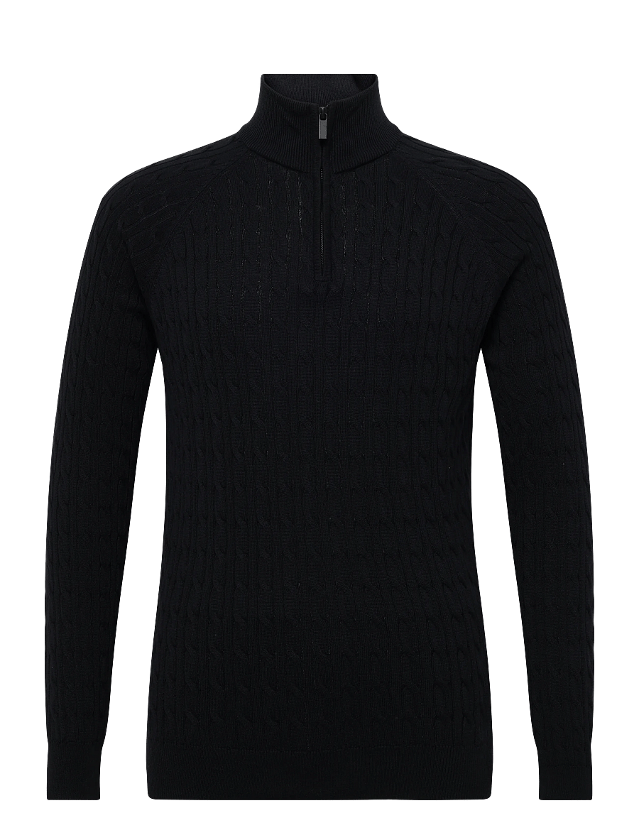 Bruun & Stengade - BS Simbel Regular Fit Knitwear - half zip jumpers - navy - 1
