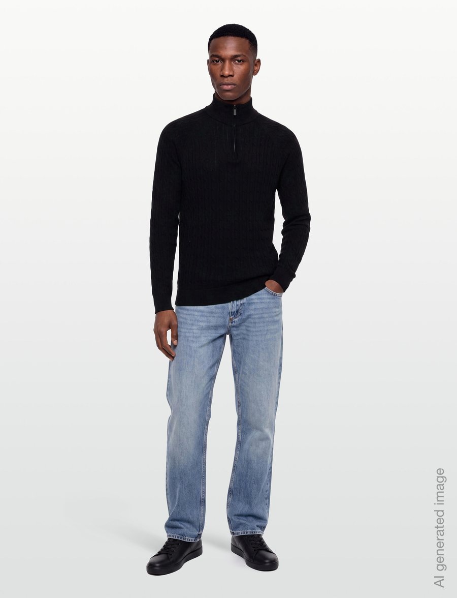 Bruun & Stengade - BS Simbel Regular Fit Knitwear - half zip jumpers - navy - 0