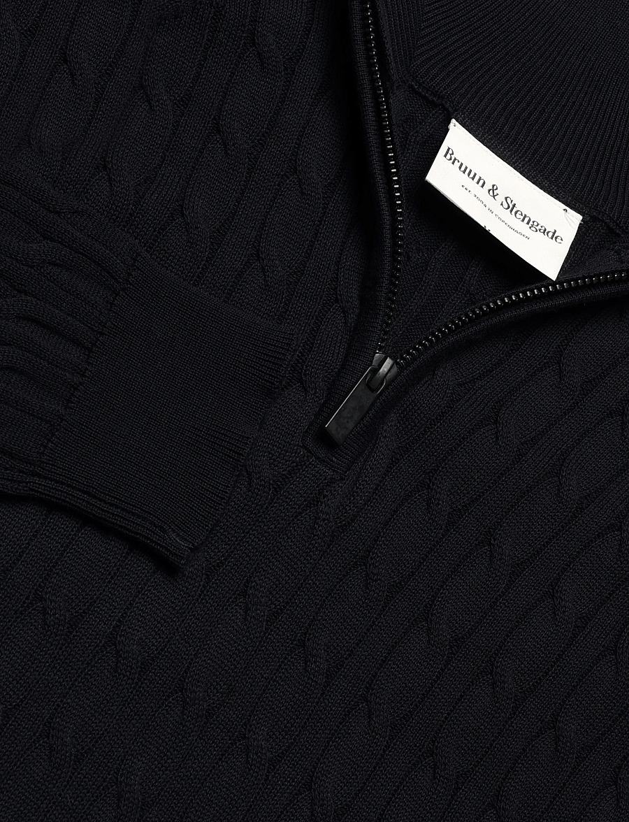 Bruun & Stengade - BS Simbel Regular Fit Knitwear - half zip jumpers - navy - 5