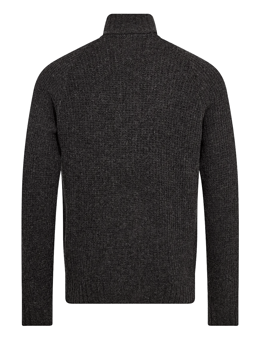 Bruun & Stengade - BS Svalbard Regular Fit Knitwear - half zip jumpers - dark grey - 2