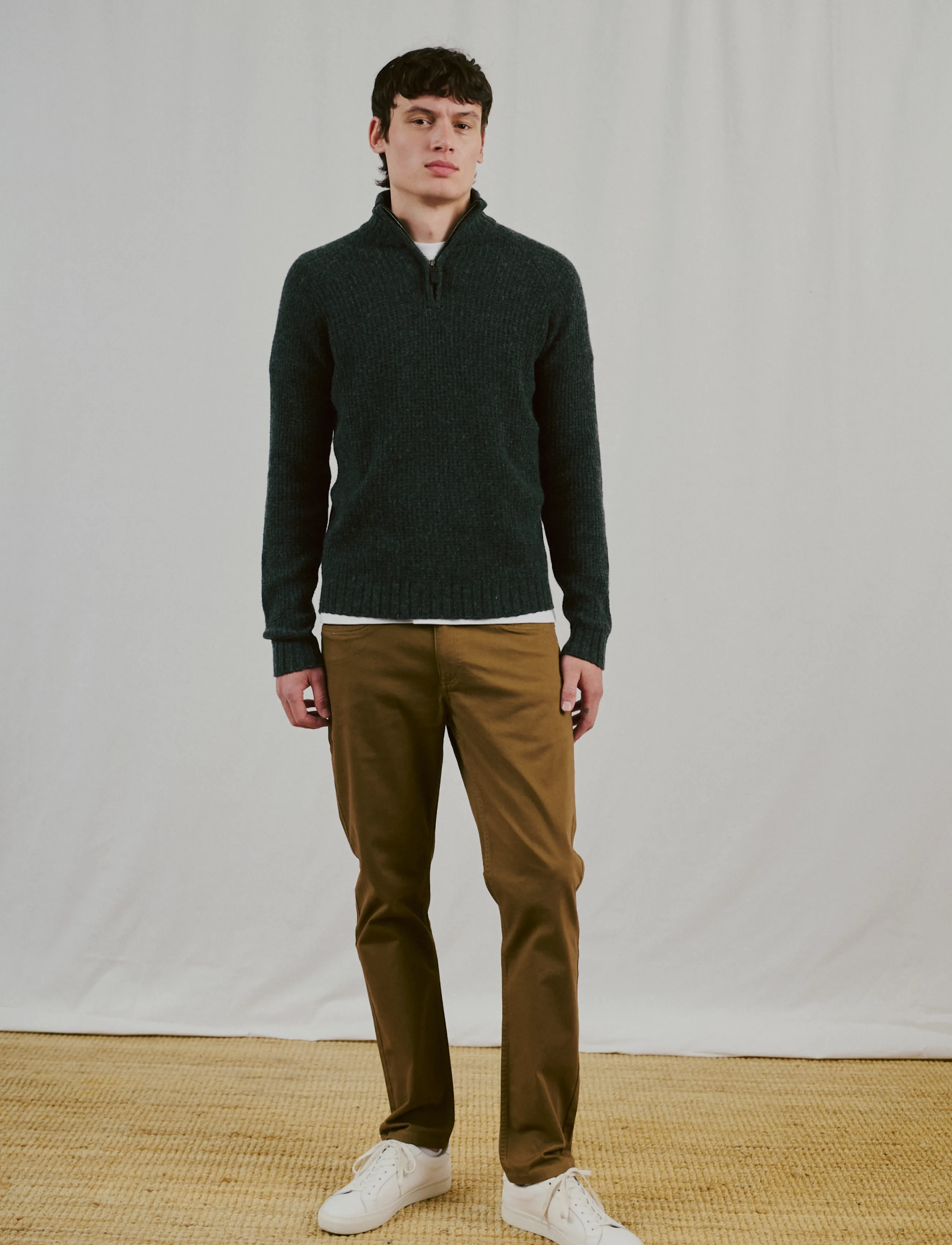 Bruun & Stengade - BS Svalbard Regular Fit Knitwear - half zip jumpers - dark grey - 3