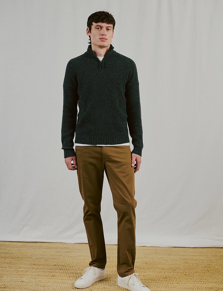 Bruun & Stengade - BS Svalbard Regular Fit Knitwear - half zip jumpers - dark grey - 3