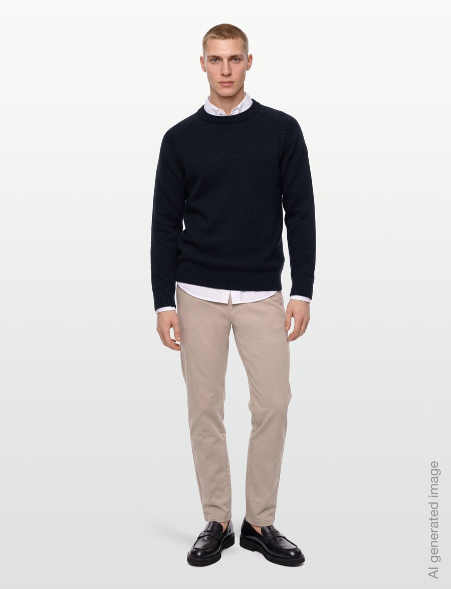 Bruun & Stengade - BS Punta Regular Fit Knitwear - rundhals - navy - 0