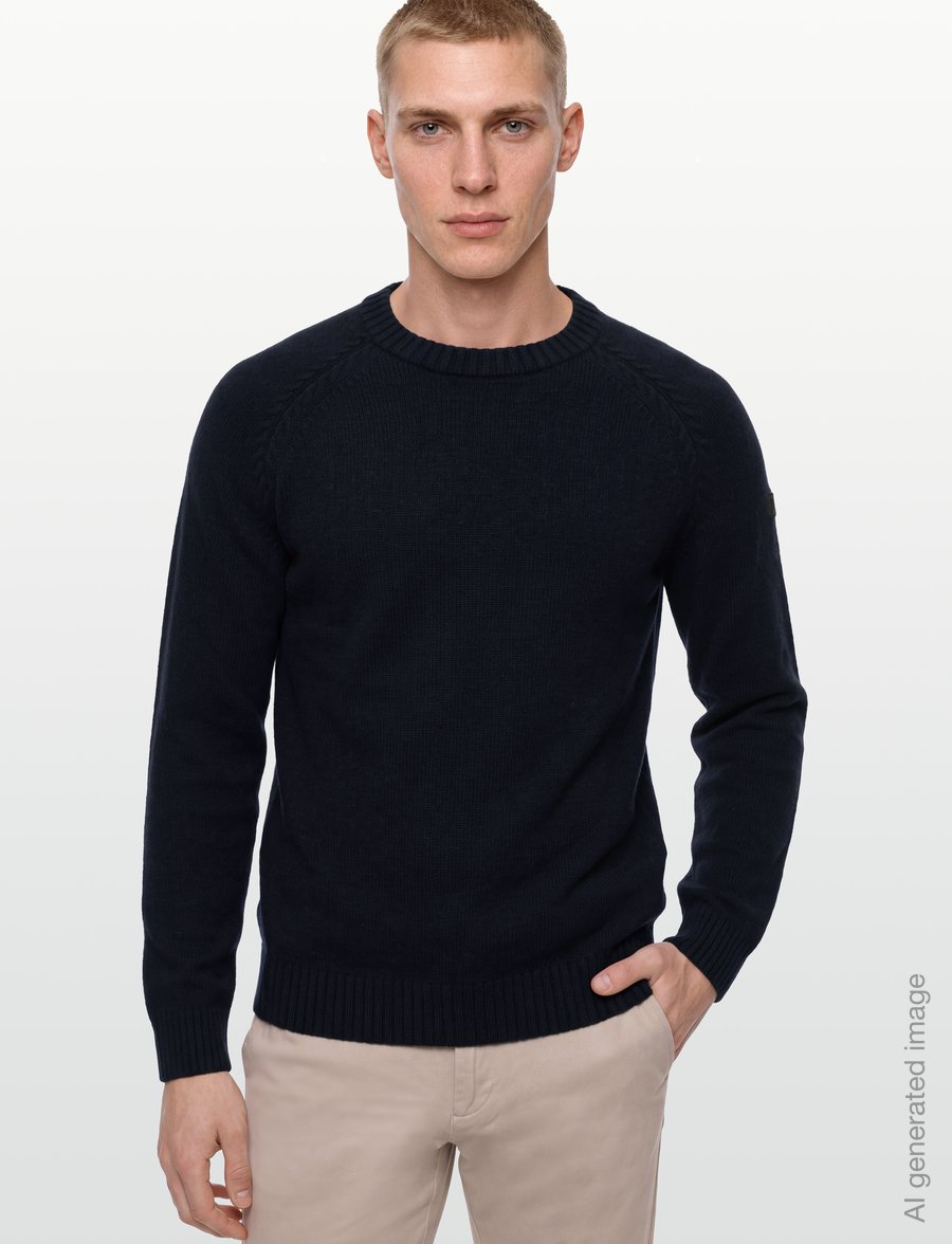 Bruun & Stengade - BS Punta Regular Fit Knitwear - rundhals - navy - 3