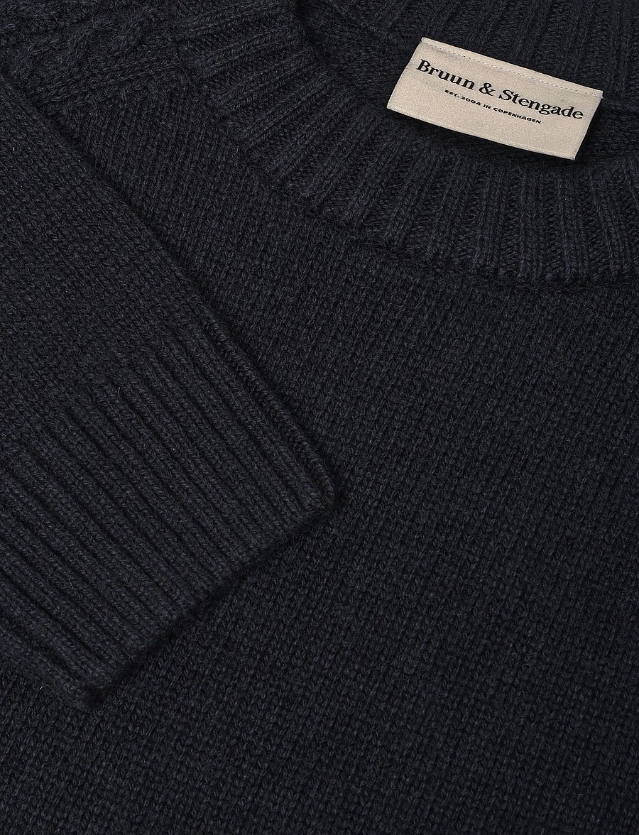 Bruun & Stengade - BS Punta Regular Fit Knitwear - rundhals - navy - 5