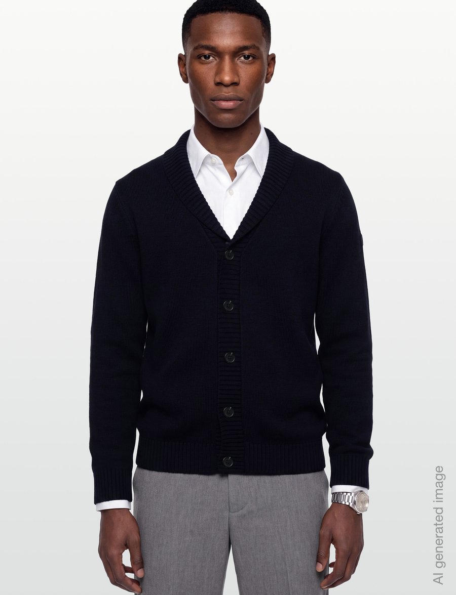 Bruun & Stengade - BS Bjarte Regular Fit Knitwear - koftor - navy - 3
