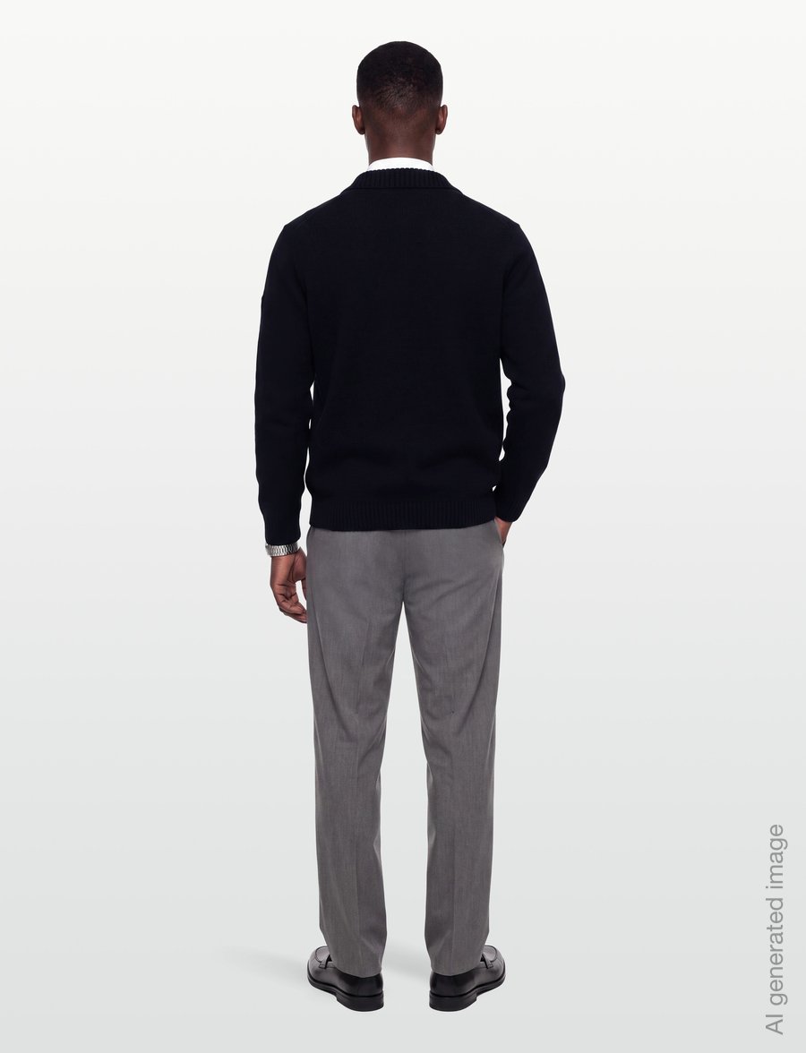 Bruun & Stengade - BS Bjarte Regular Fit Knitwear - koftor - navy - 4