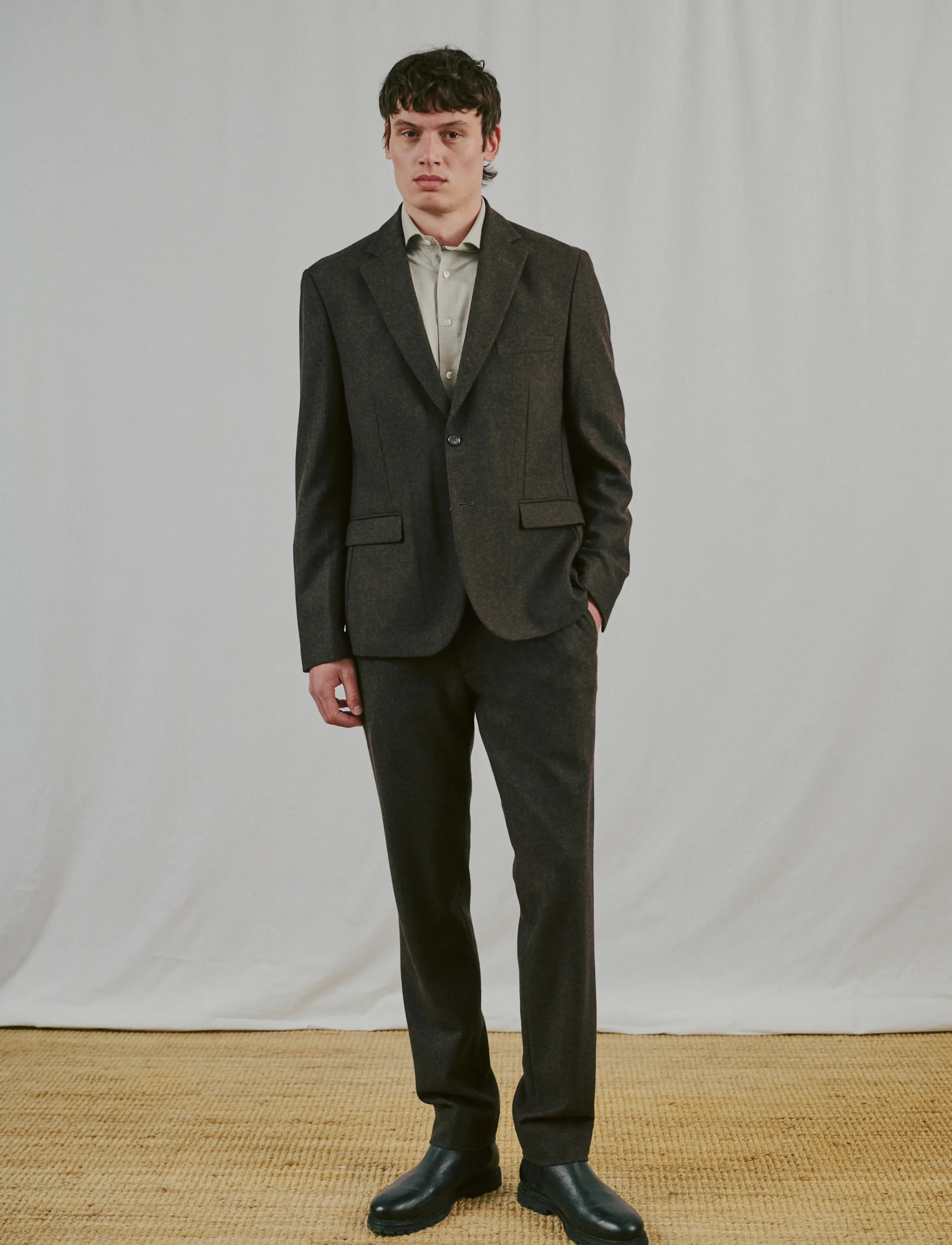 Bruun & Stengade BS Melliw Classic Fit Suit Pants - Riided - BROWN / brown