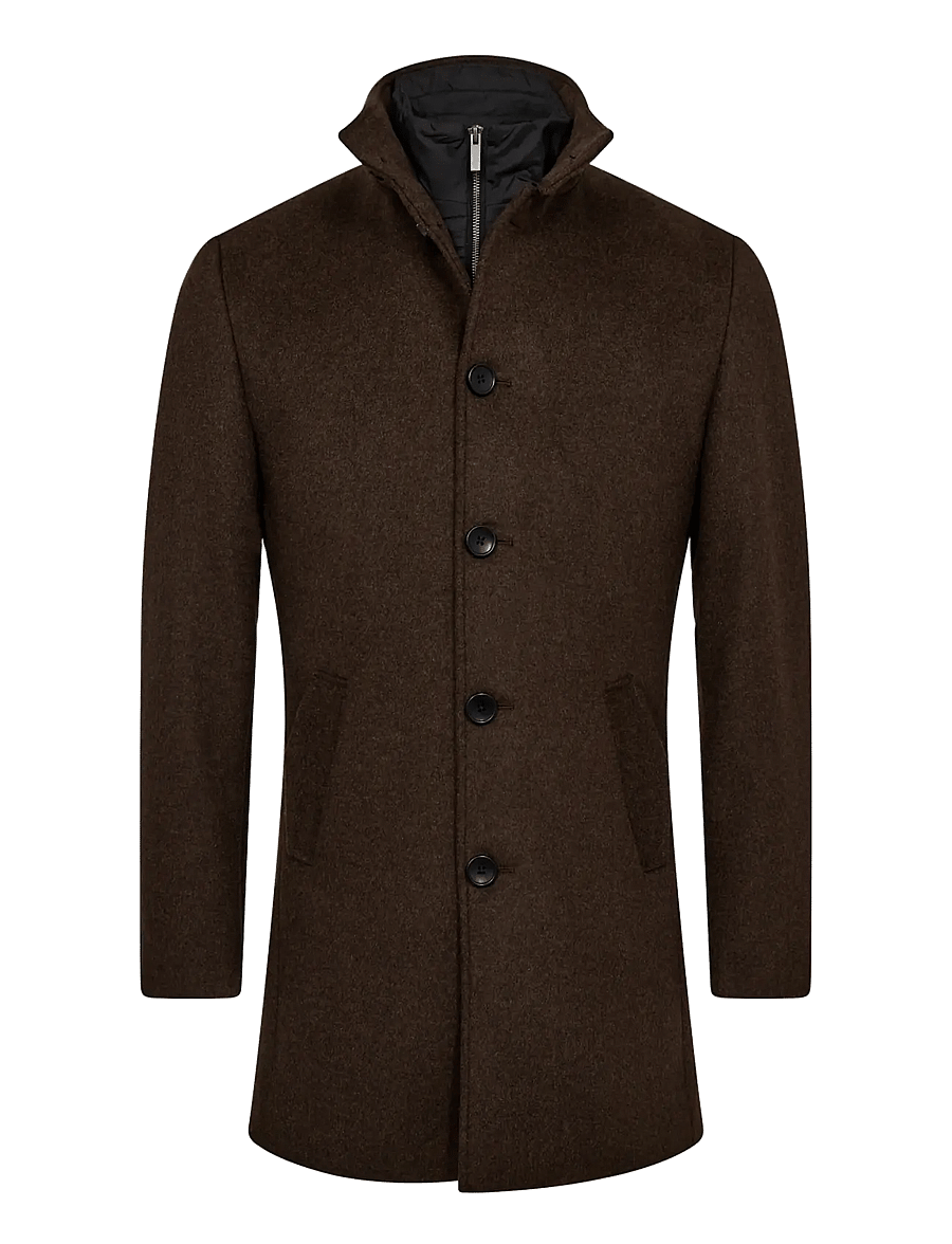 Bruun & Stengade - BS Ontario Slim Fit Coat - talvejoped - brown - 1