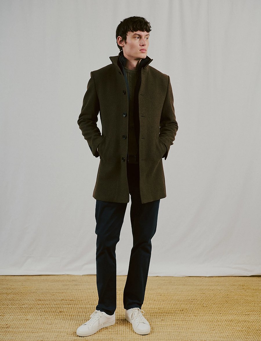 Bruun & Stengade - BS Ontario Slim Fit Coat - talvejoped - brown - 0