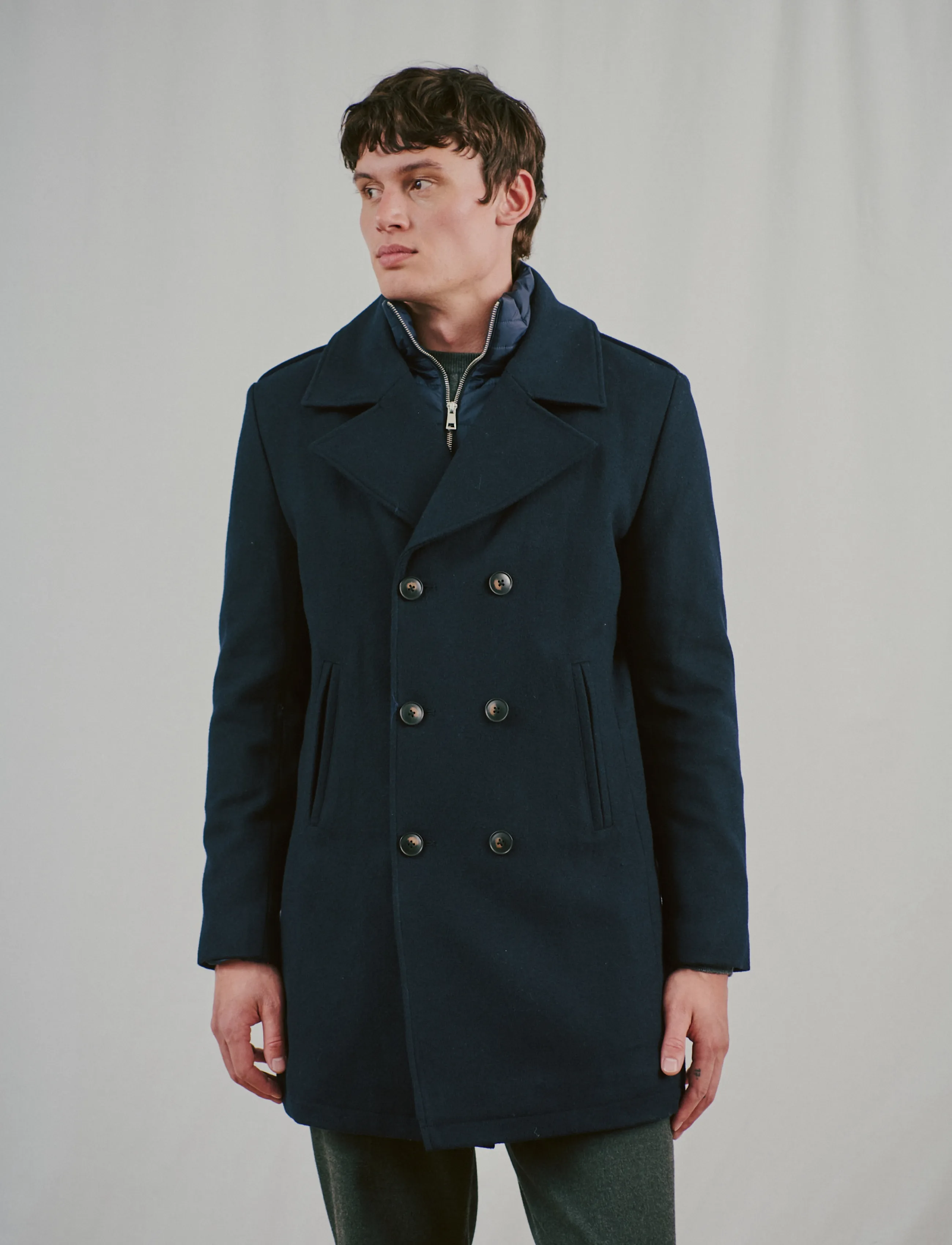 Bruun & Stengade BS Nelson Slim Fit Coat - Outerwear - NAVY / navy