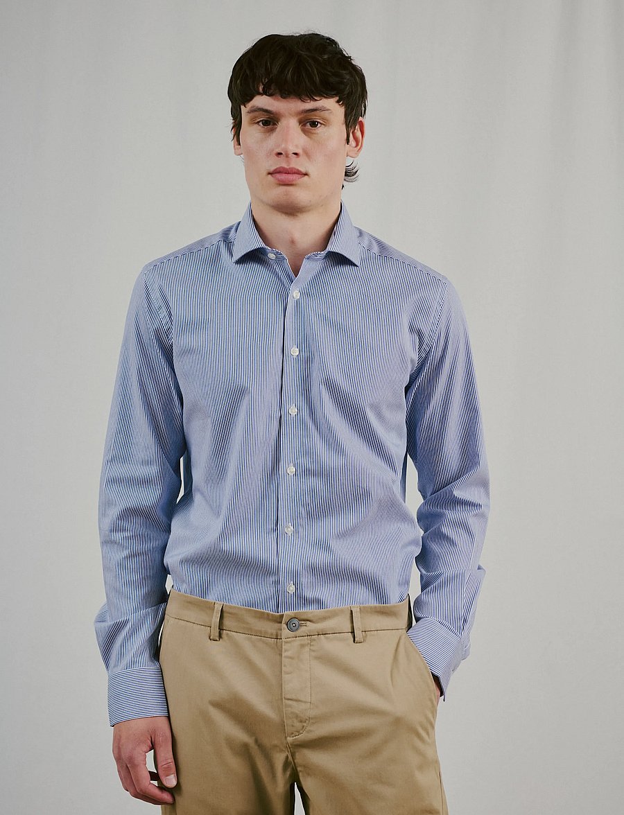 Bruun & Stengade - BS Ferrante Slim Fit Shirt - triibulised särgid - navy - 3
