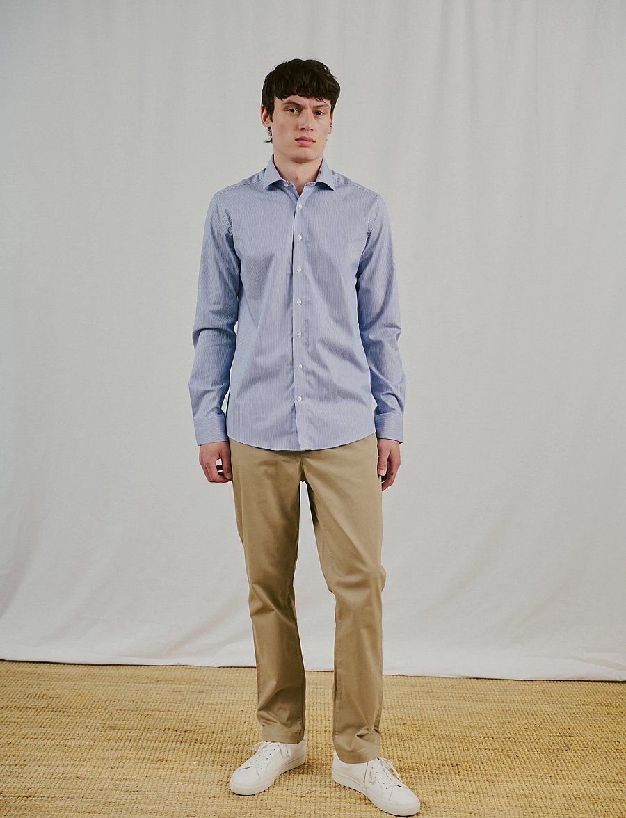 Bruun & Stengade - BS Ferrante Slim Fit Shirt - triibulised särgid - navy - 4