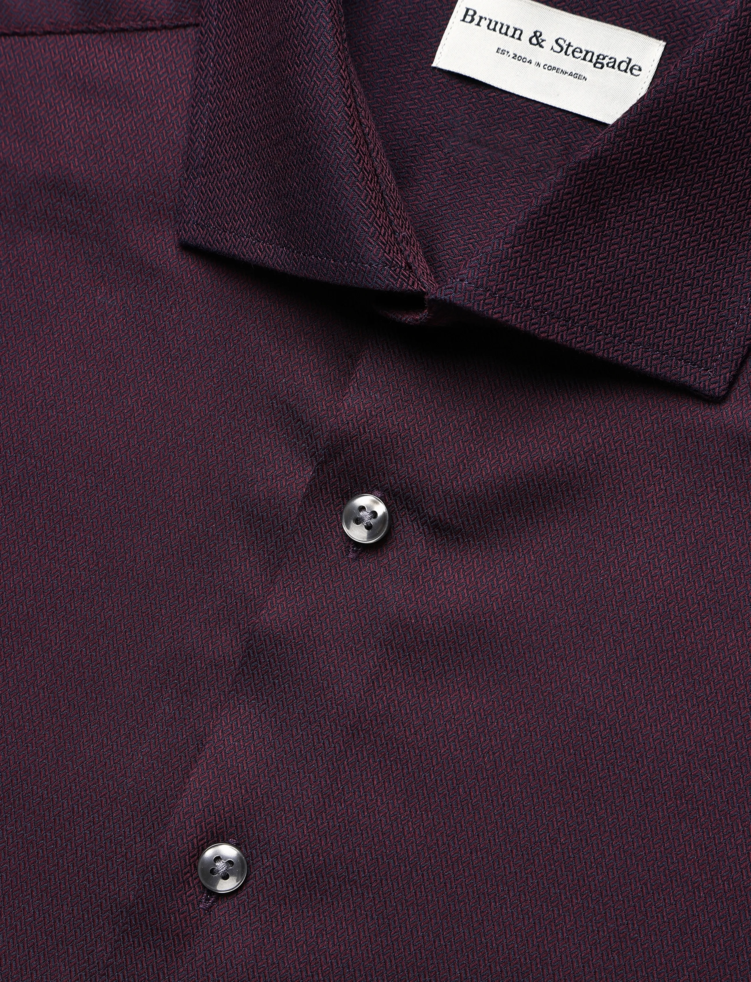 Bruun & Stengade - BS Hvang Slim Fit Shirt - ametlikud särgid - bordeaux - 5