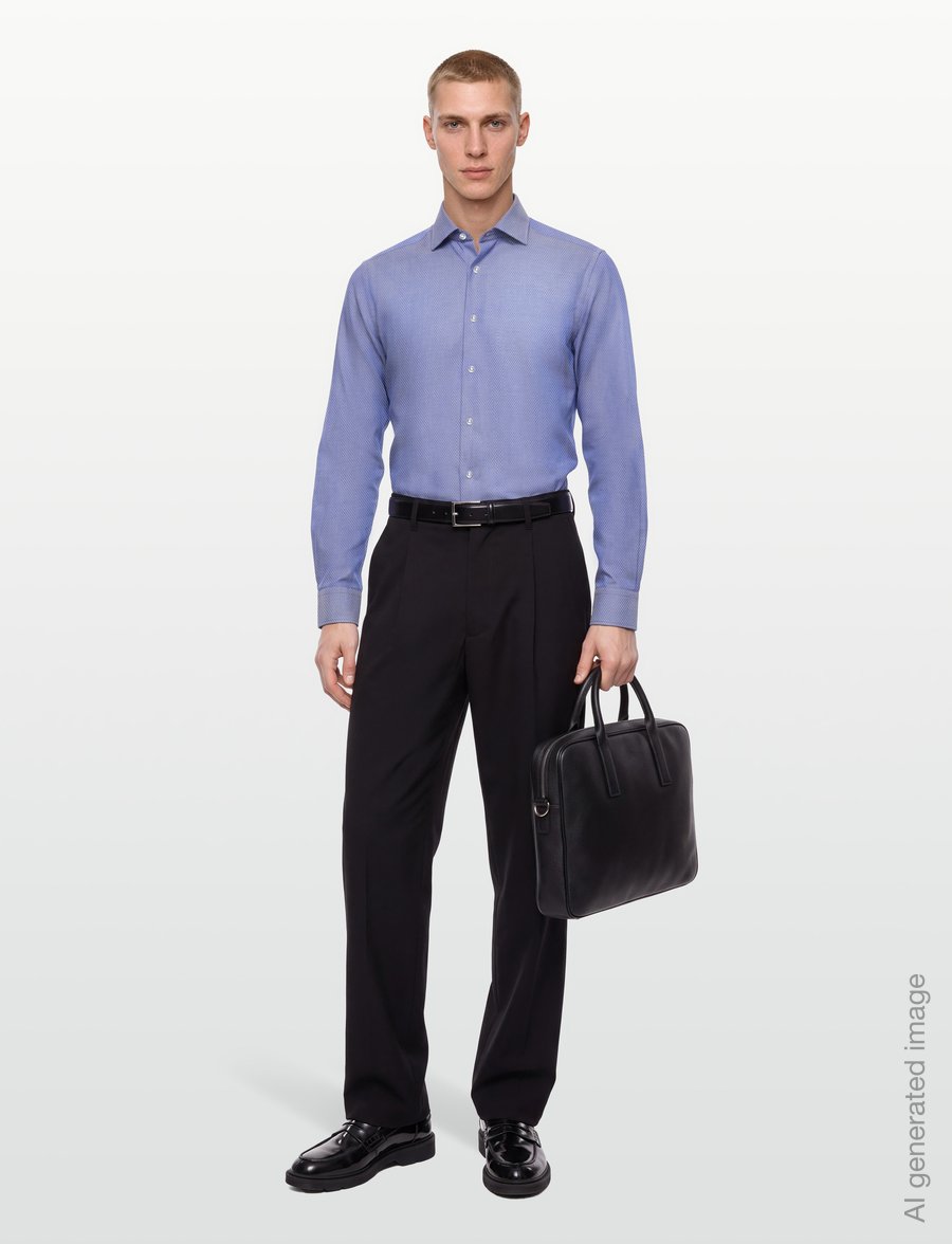 Bruun & Stengade - BS Guillou Slim Fit Shirt - kostymskjortor - navy - 0