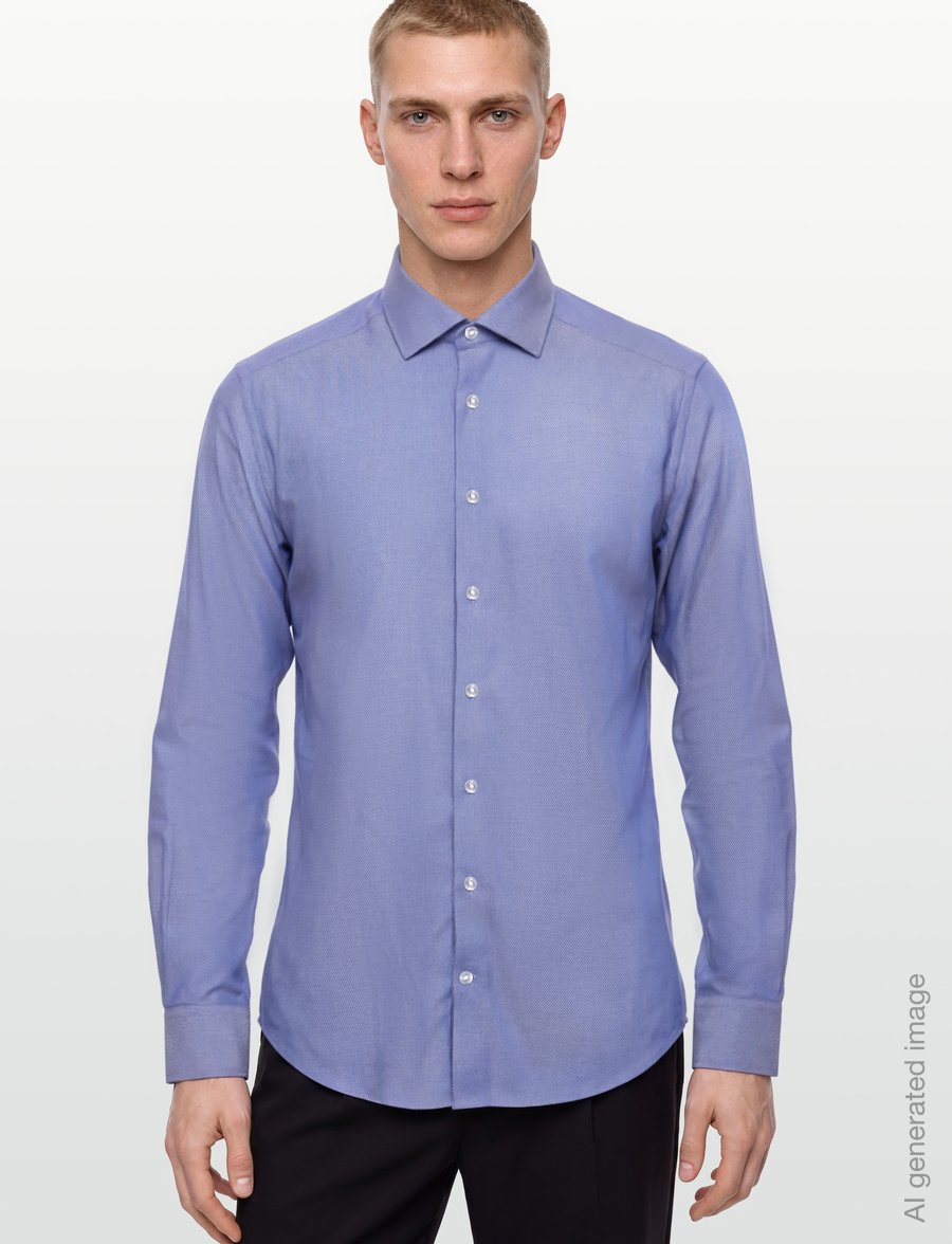 Bruun & Stengade - BS Guillou Slim Fit Shirt - kostymskjortor - navy - 3