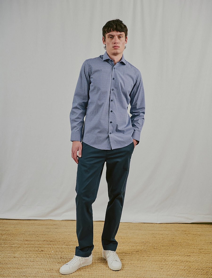 Bruun & Stengade - BS Follett Slim Fit Shirt - gemusterte hemden - navy - 4