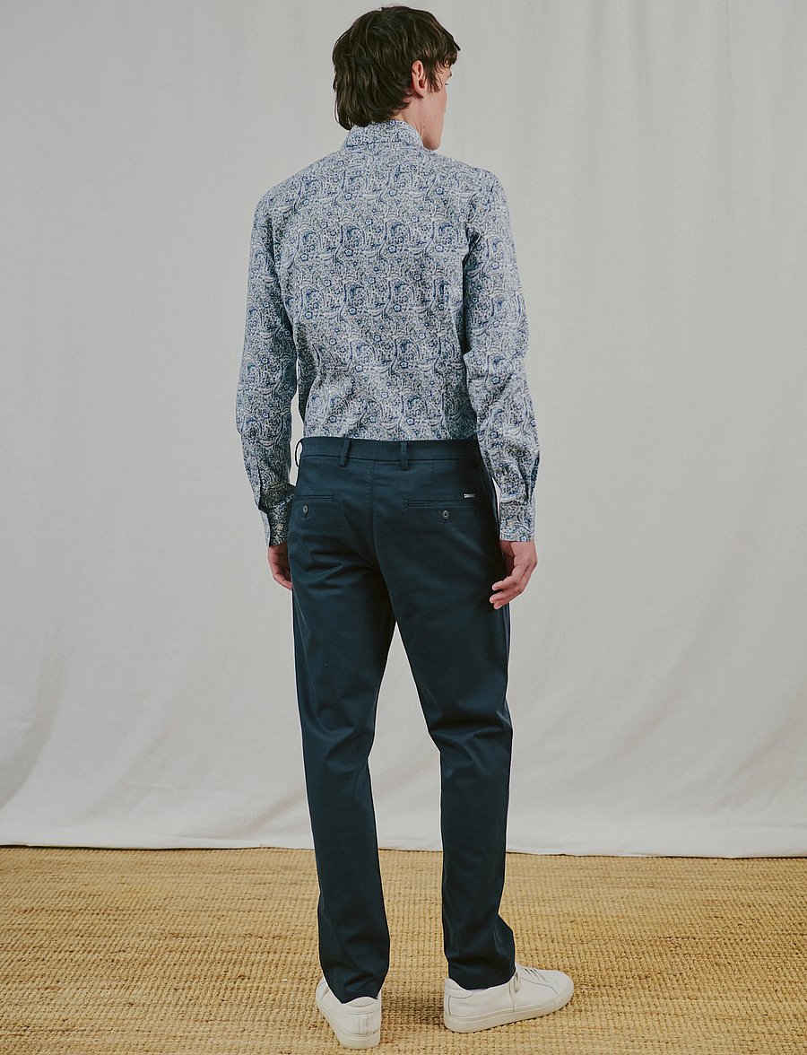 Bruun & Stengade - BS Uthaug Slim Fit Shirt - mustriga särgid - navy - 0