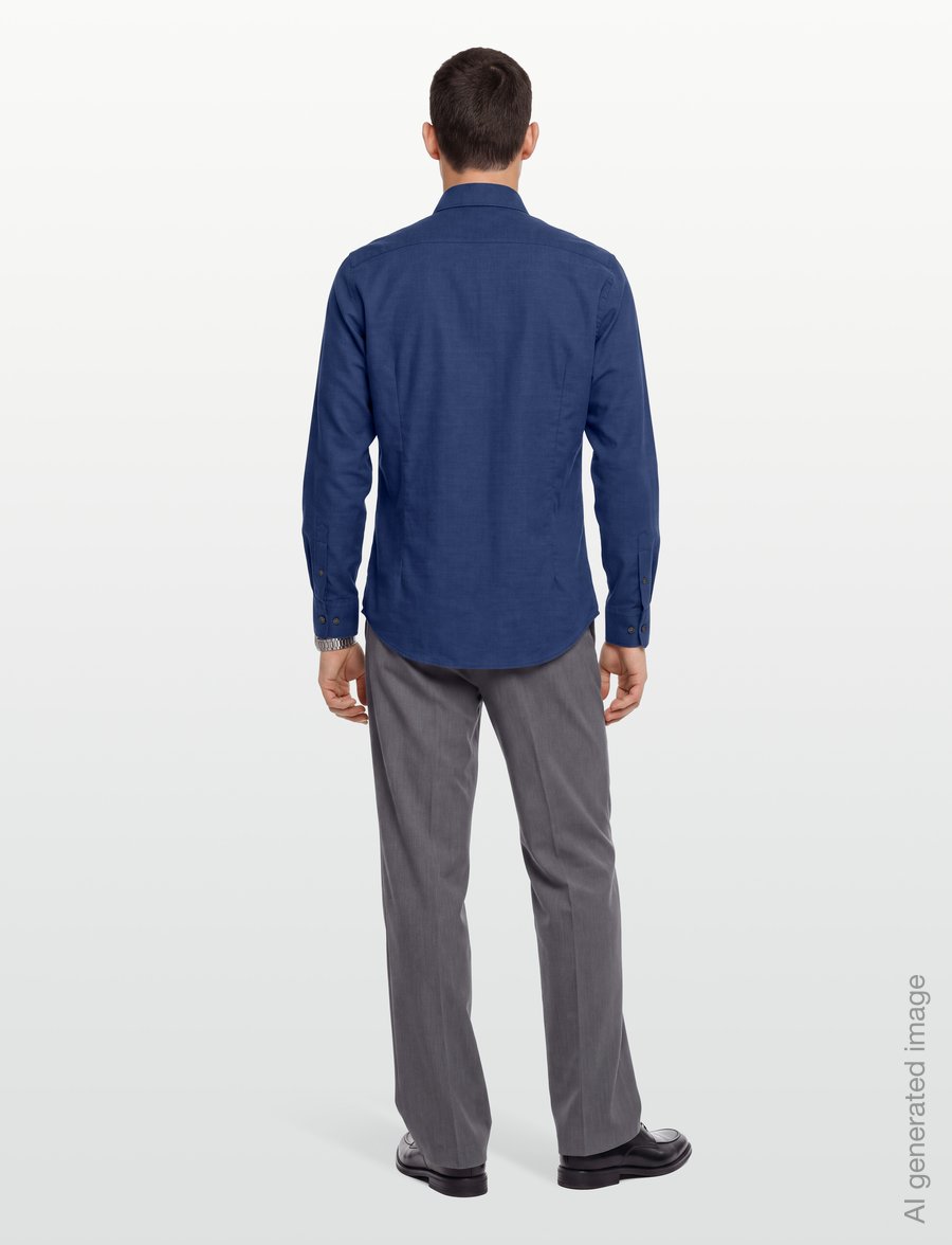 Bruun & Stengade - BS Joff Slim Fit Shirt - kostymskjortor - navy - 4