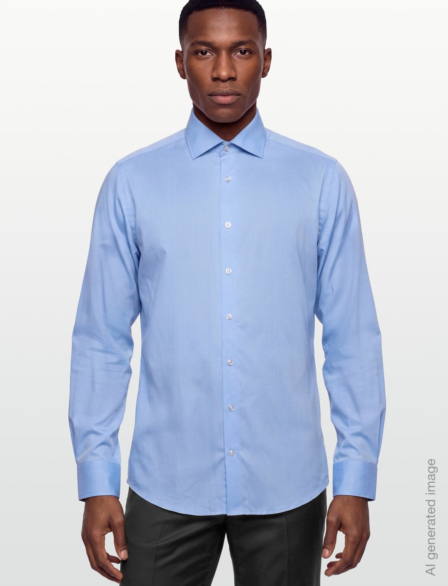 Bruun & Stengade - BS Prehn Slim Fit Shirt - muodolliset kauluspaidat - light blue - 3