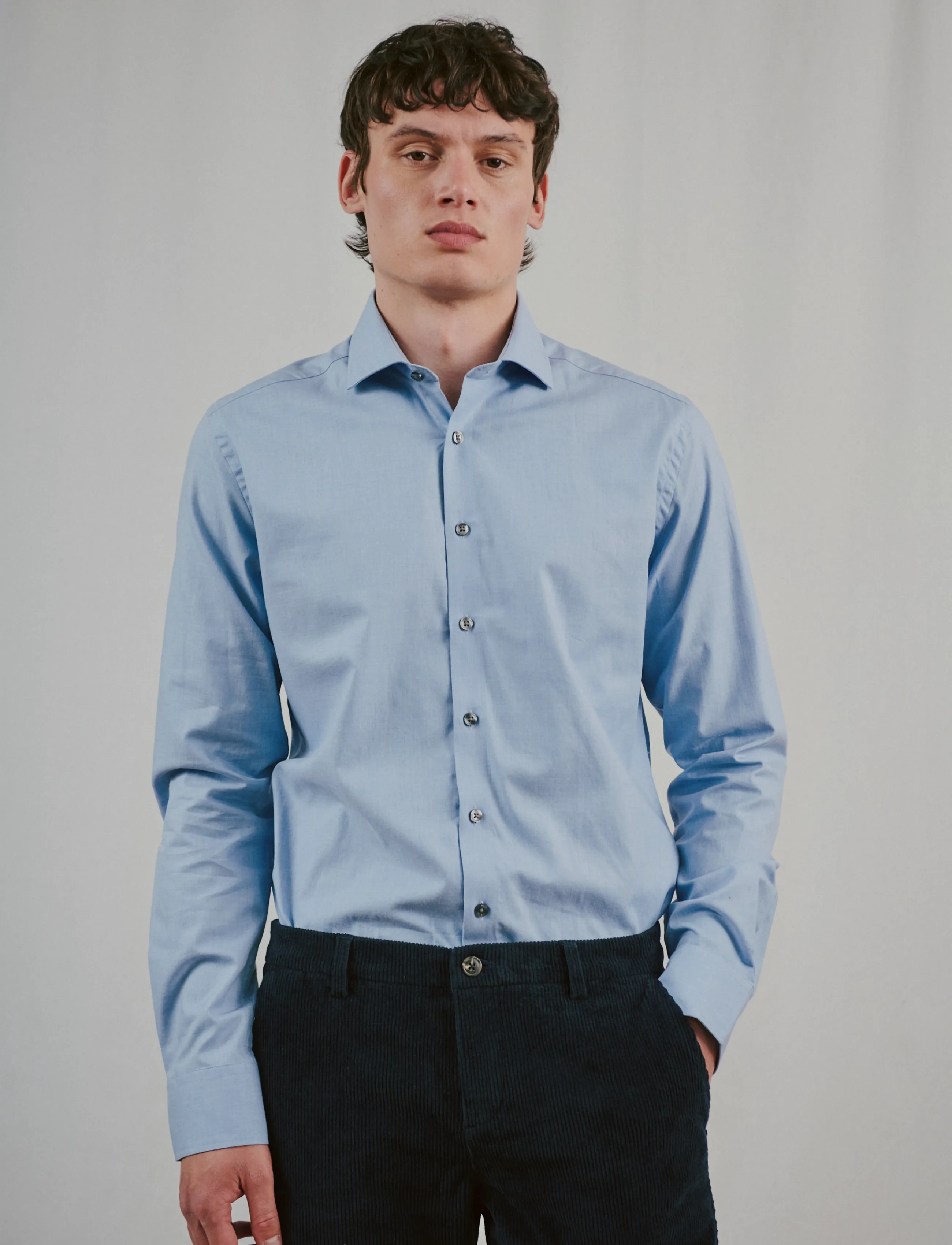 Bruun & Stengade - BS Samsoe Slim Fit Shirt - formelle skjorter - light blue - 4