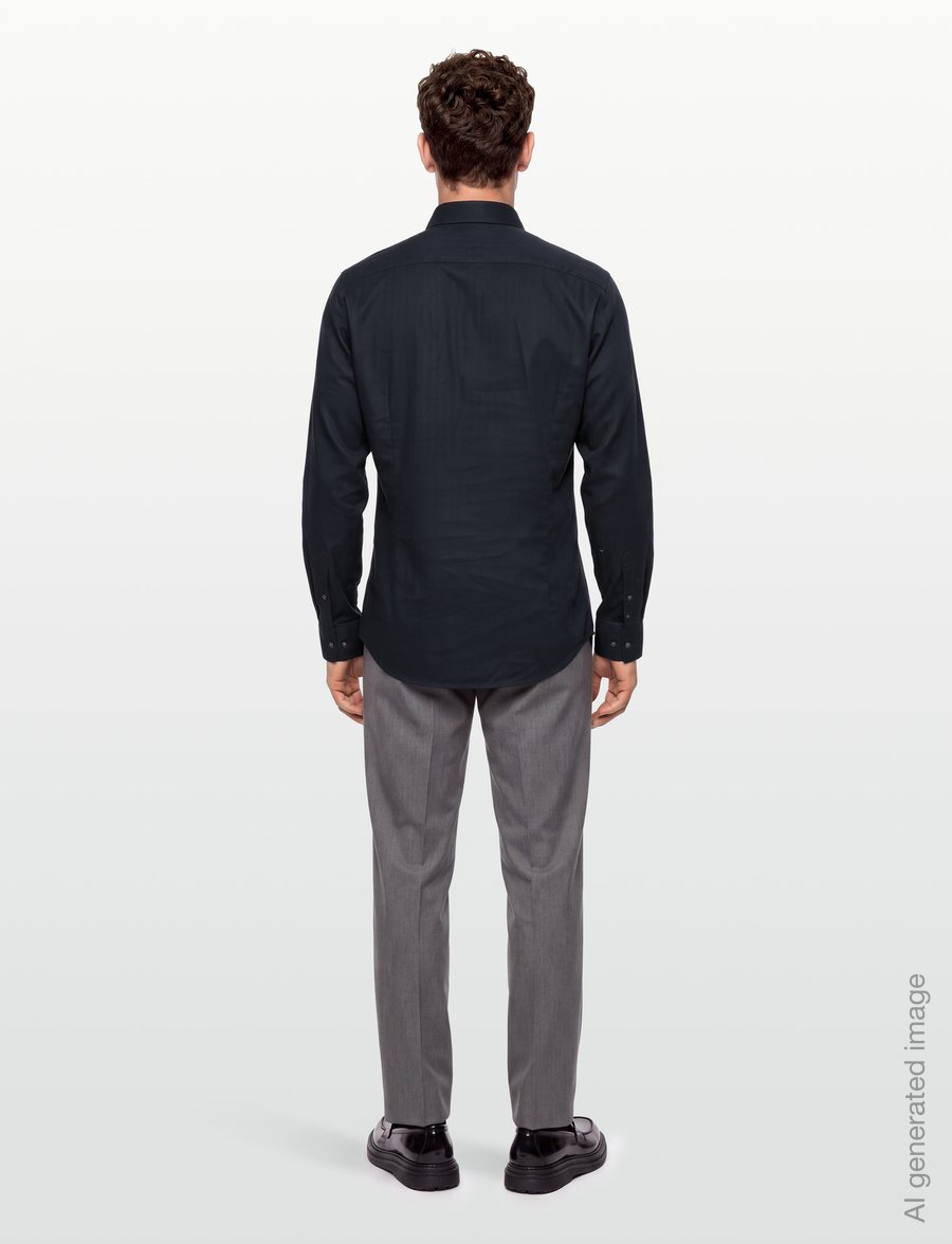 Bruun & Stengade - BS Meyers Slim Fit Shirt - ametlikud särgid - thunder - 4
