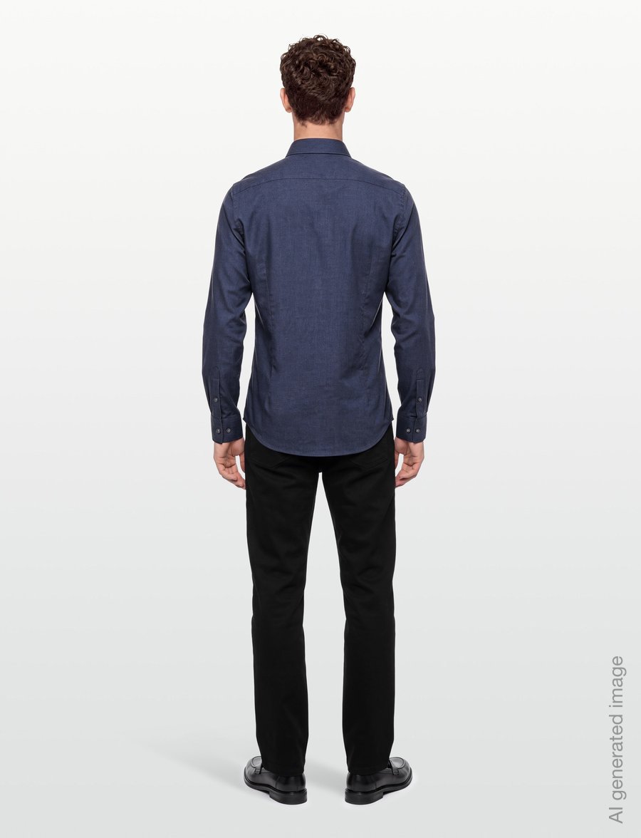 Bruun & Stengade - BS Kinney Slim Fit Shirt - ametlikud särgid - navy - 4