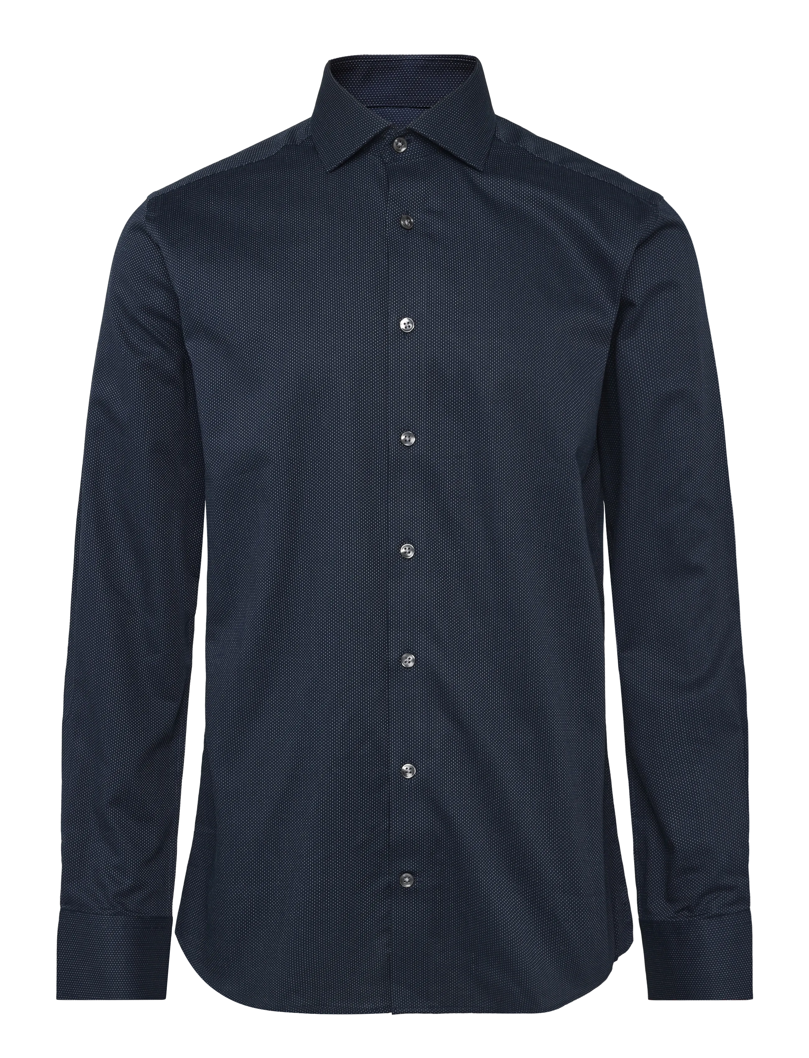 Bruun & Stengade BS Hay Slim Fit Shirt - Riided - NAVY / navy