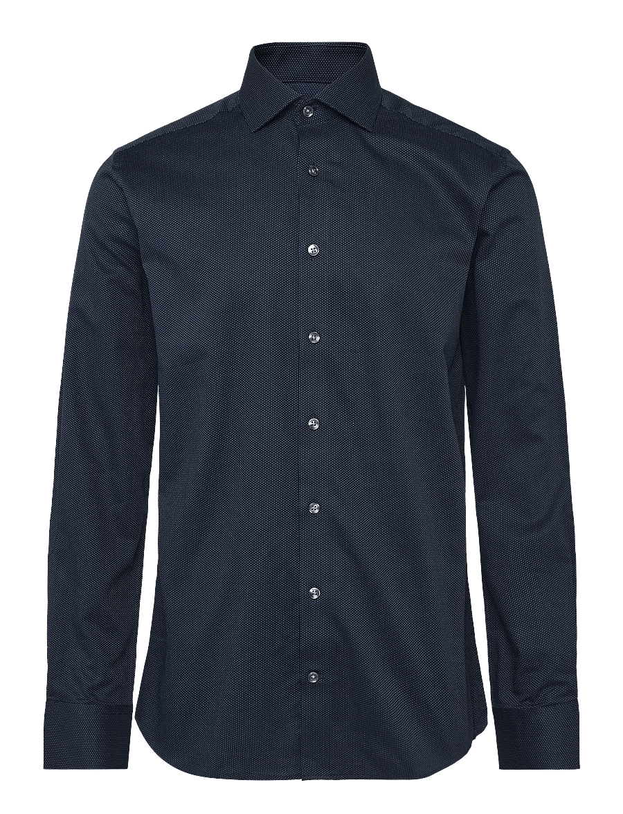 Bruun & Stengade - BS Hay Slim Fit Shirt - ametlikud särgid - navy - 0