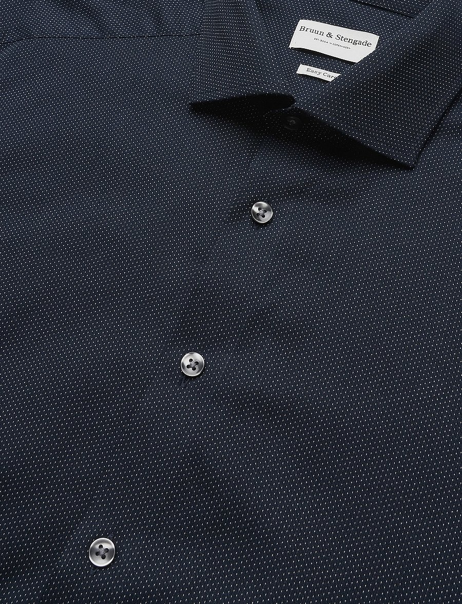 Bruun & Stengade - BS Hay Slim Fit Shirt - ametlikud särgid - navy - 2