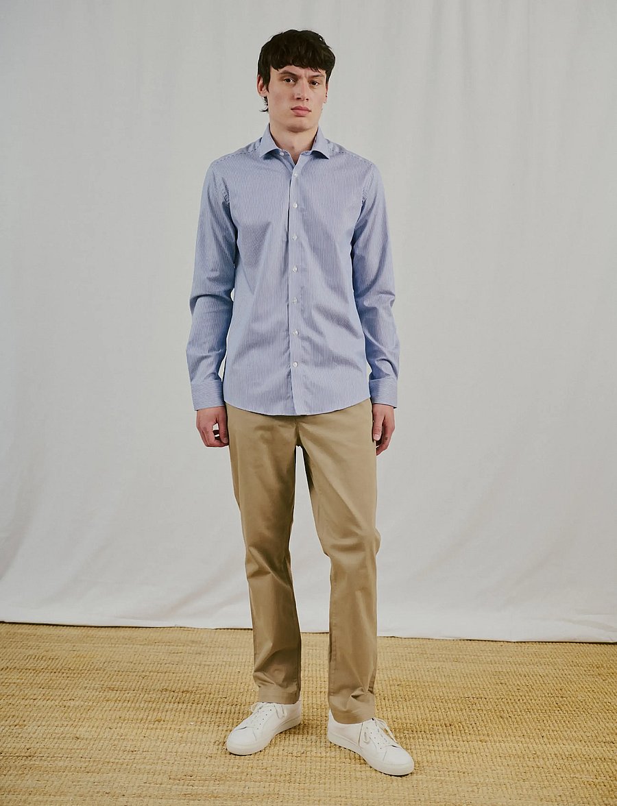 Bruun & Stengade - BS Galdadon Modern Fit Shirt - striped shirts - navy - 3