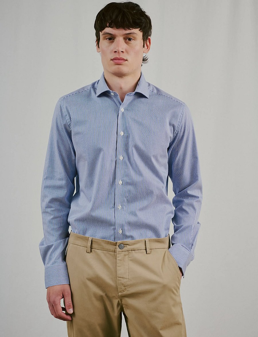 Bruun & Stengade - BS Galdadon Modern Fit Shirt - striped shirts - navy - 4