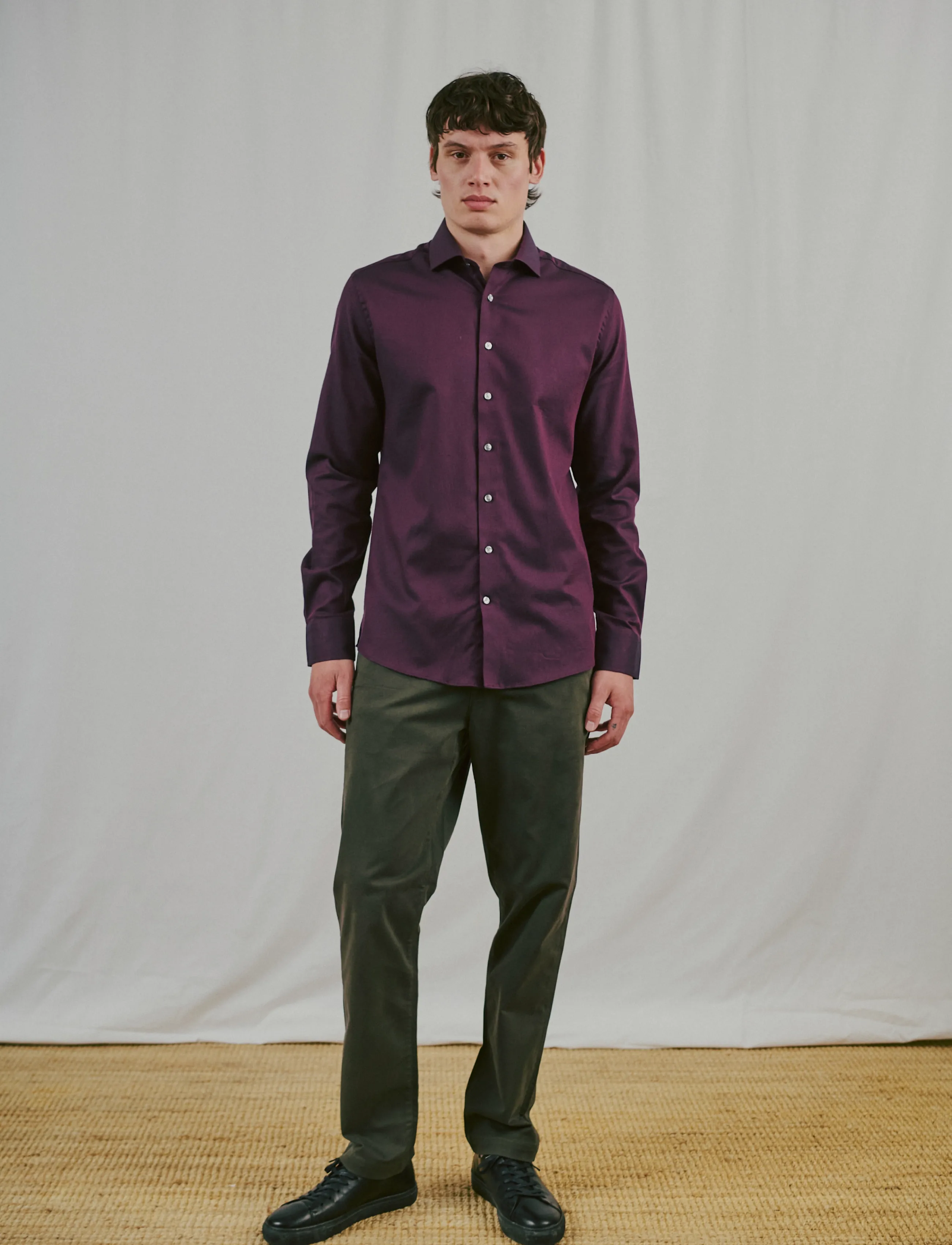 Bruun & Stengade BS Callesen Modern Fit Shirt - Vatertag - BORDEAUX / burgundy
