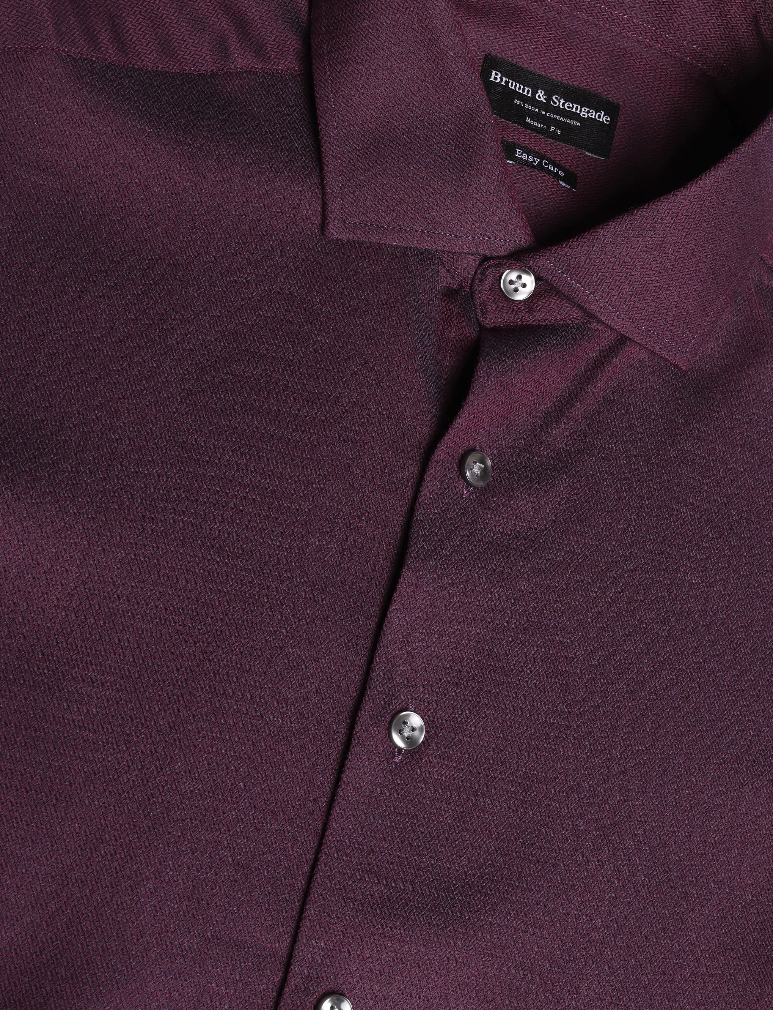 Bruun & Stengade - BS Callesen Modern Fit Shirt - ametlikud särgid - bordeaux - 5