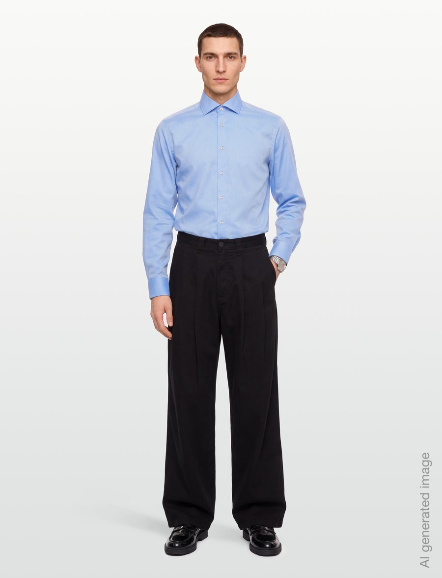 Bruun & Stengade - BS Herge Modern Fit Shirt - kostymskjortor - light blue - 0