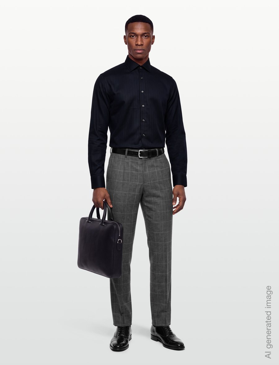 Bruun & Stengade - BS Barrett Modern Fit Shirt - formal shirts - thunder - 0